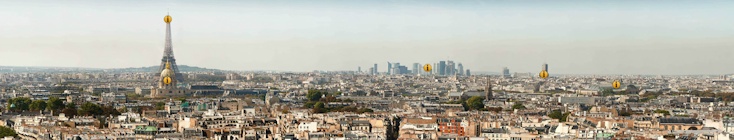 Prizsi panorma a Saint Sulpice templom tornybl